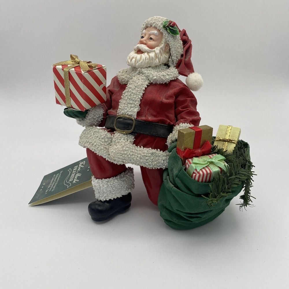 Midwest Importers - Fabric Mache Standing Santa Claus. Retired